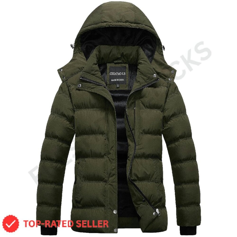 Waterproof Puffer Ski Jacket Classic Chic Winter Coat Detachable Hood